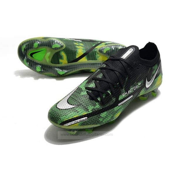 Nike Phantom GT Elite FG Negro Plata Verde